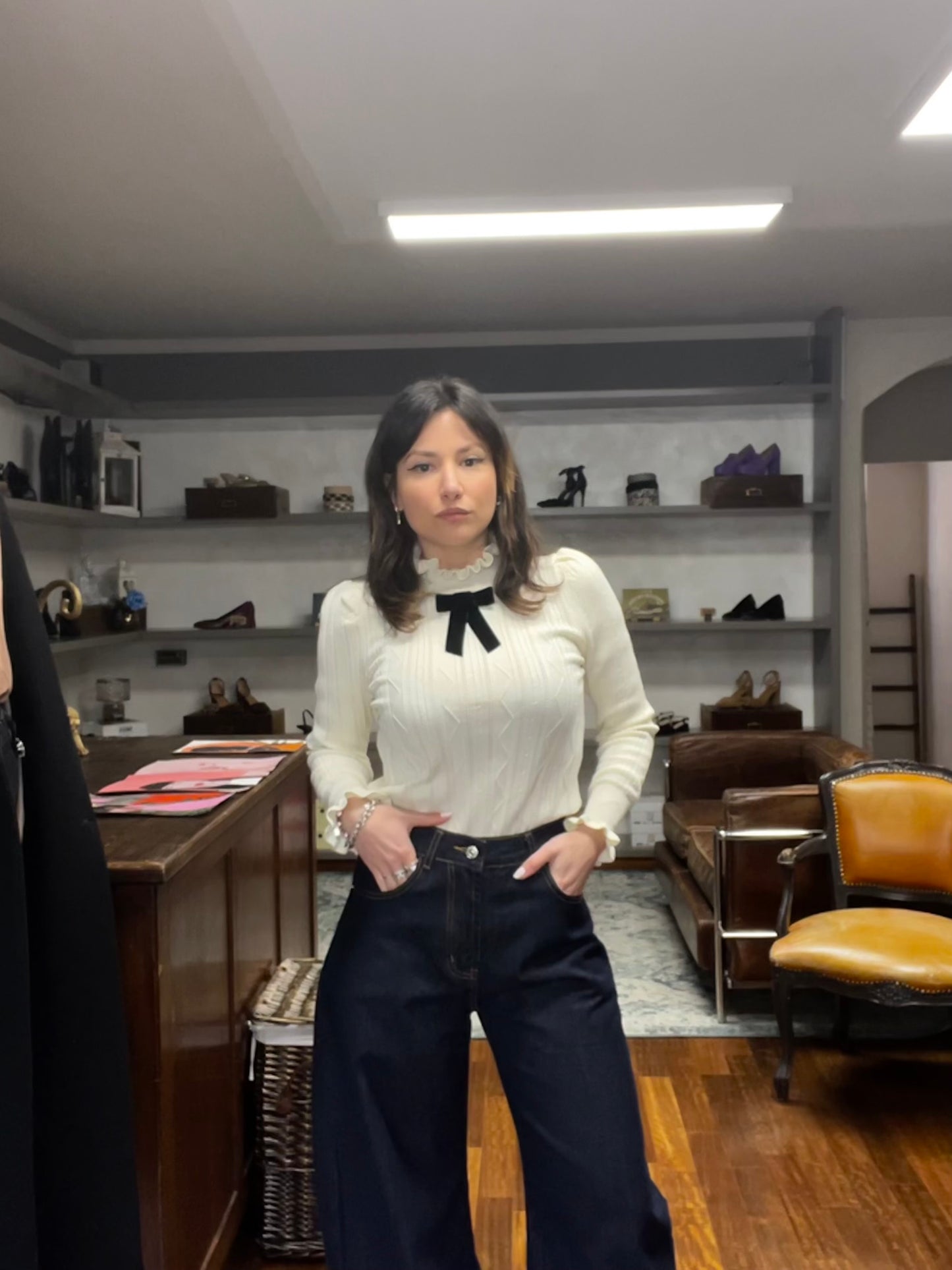 Wendy half beck bow sweather - Galleria 77