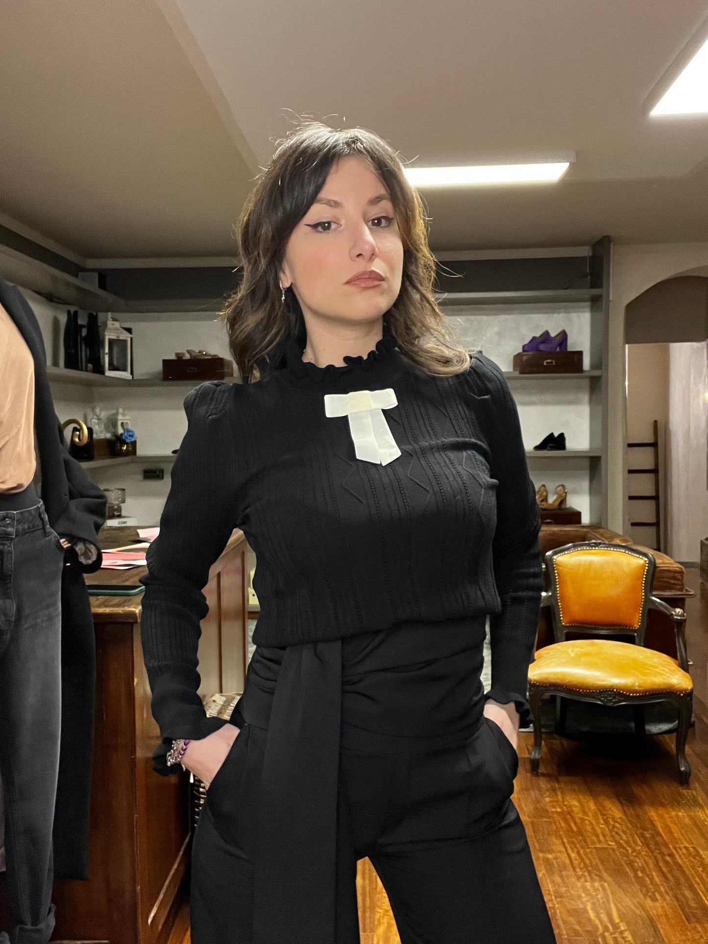 Wendy half beck bow sweather - Galleria 77