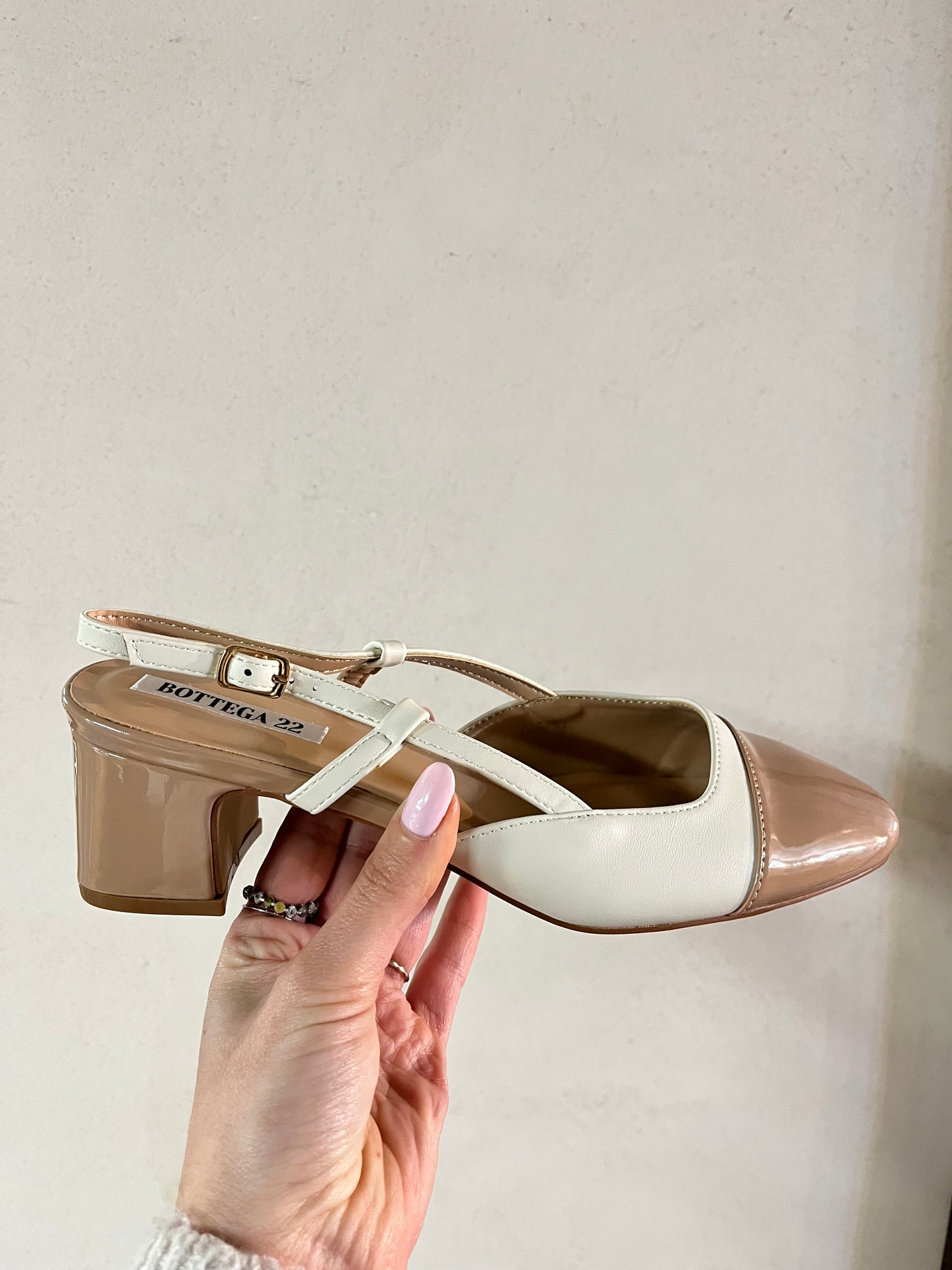 Slingback punta bicolore - Galleria 77