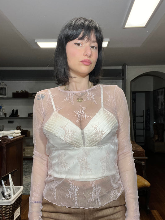 Lokita-top in pizzo trasparente - Galleria 77