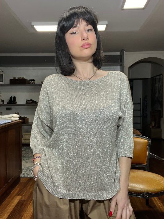 Lokita- Cardigan maniche pipistrello filo lame