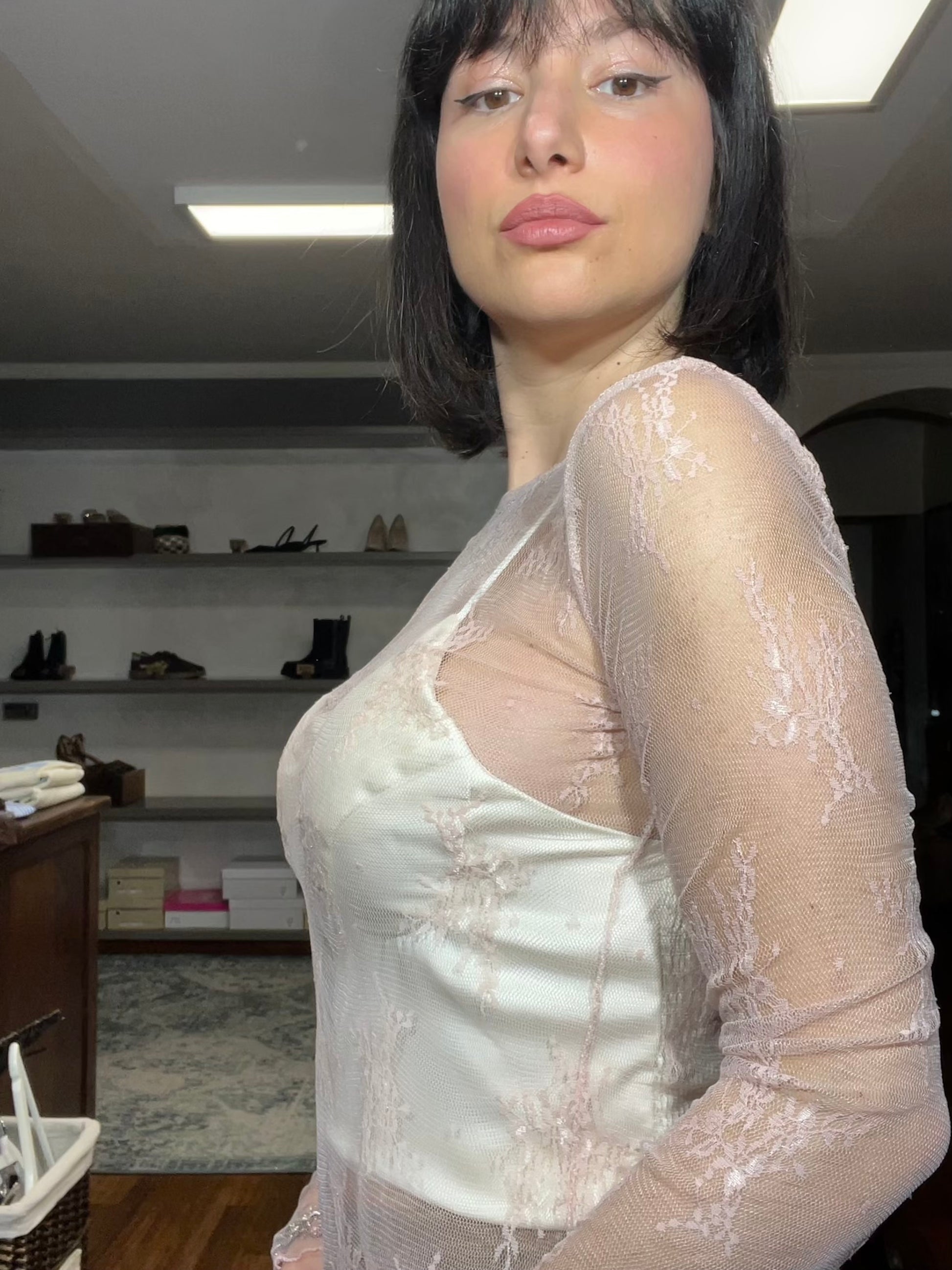 Lokita-top in pizzo trasparente - Galleria 77