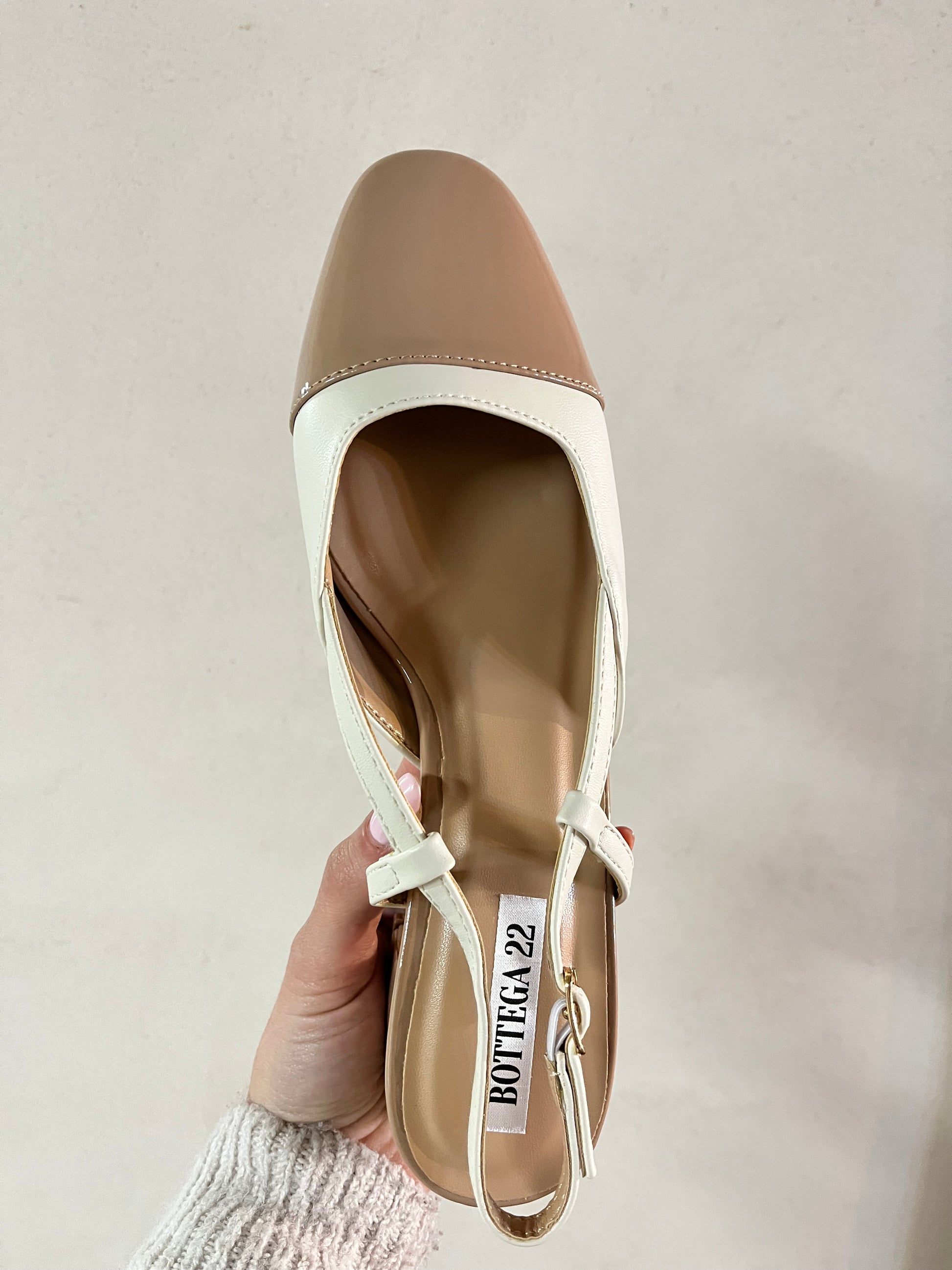 Slingback punta bicolore - Galleria 77
