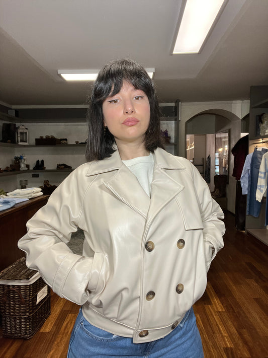 Lokita - trench corto effetto pelle - Galleria 77