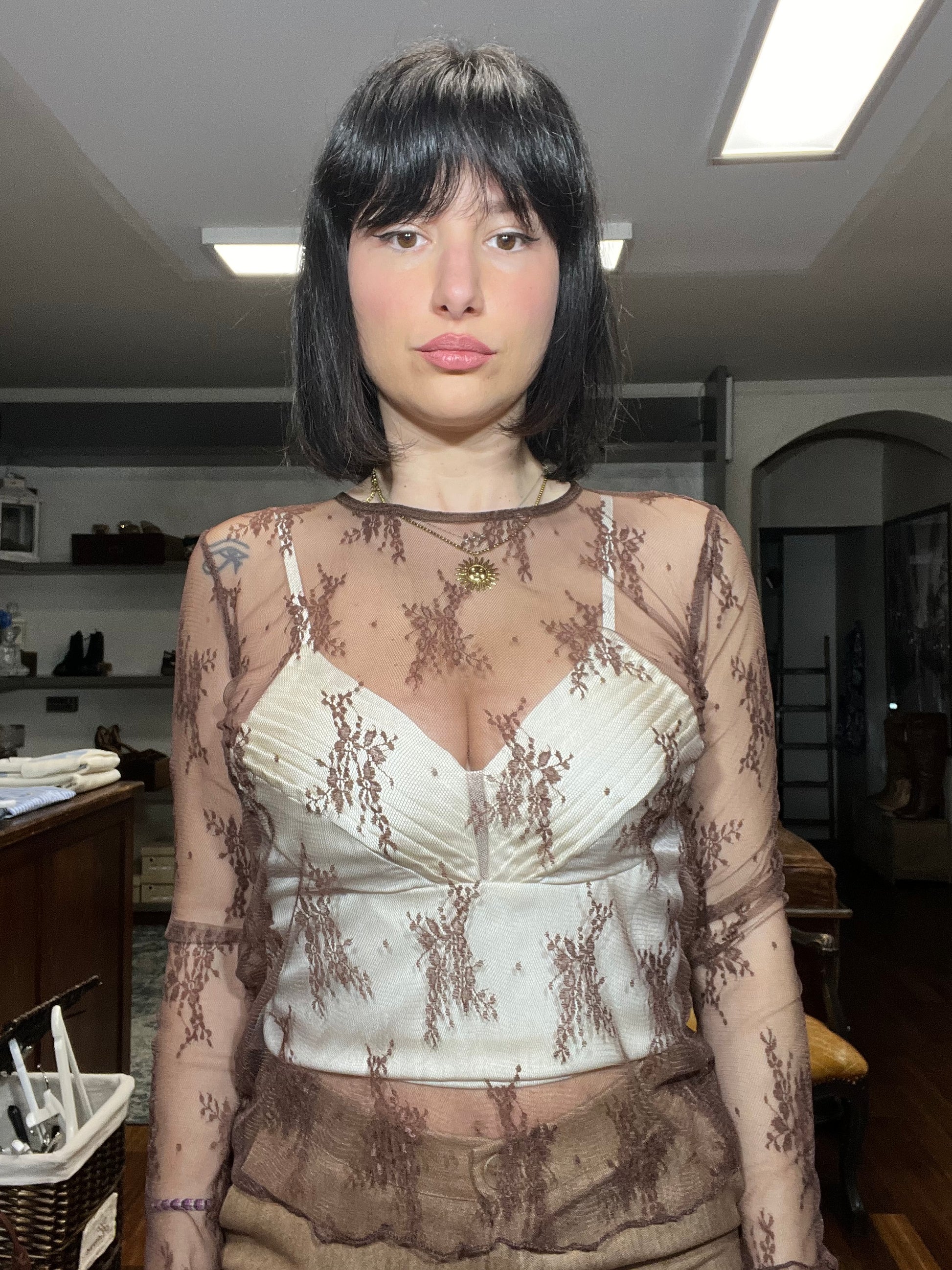 Lokita-top in pizzo trasparente - Galleria 77