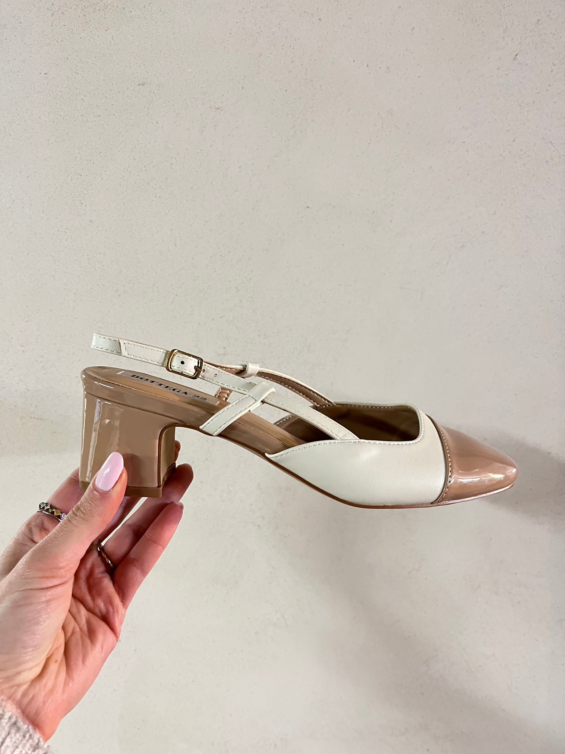 Slingback punta bicolore - Galleria 77