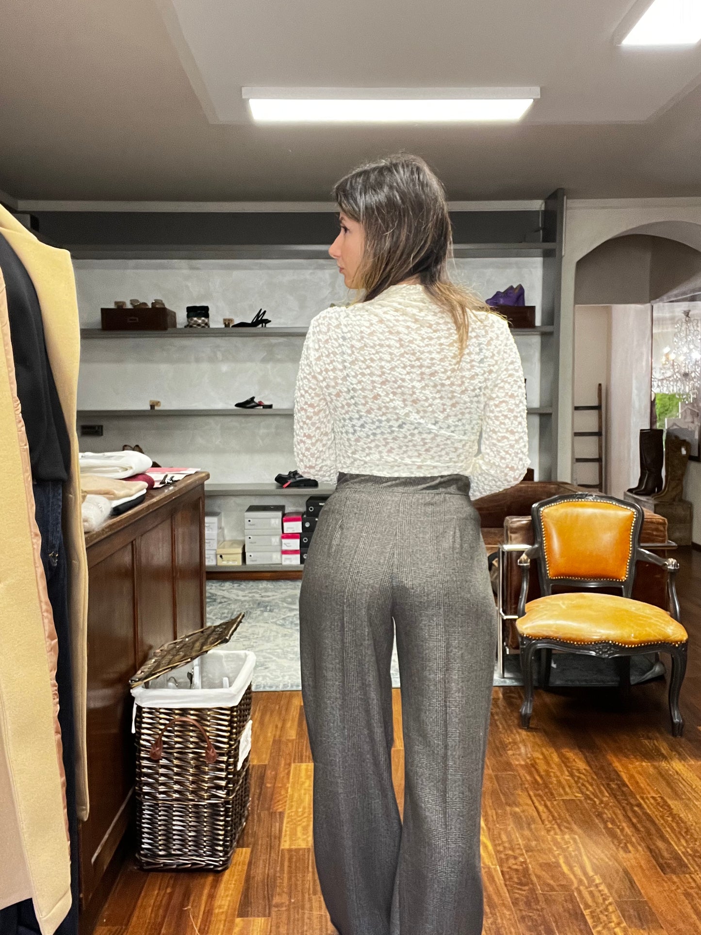 Lokita - pantalone palazzo pied de poule