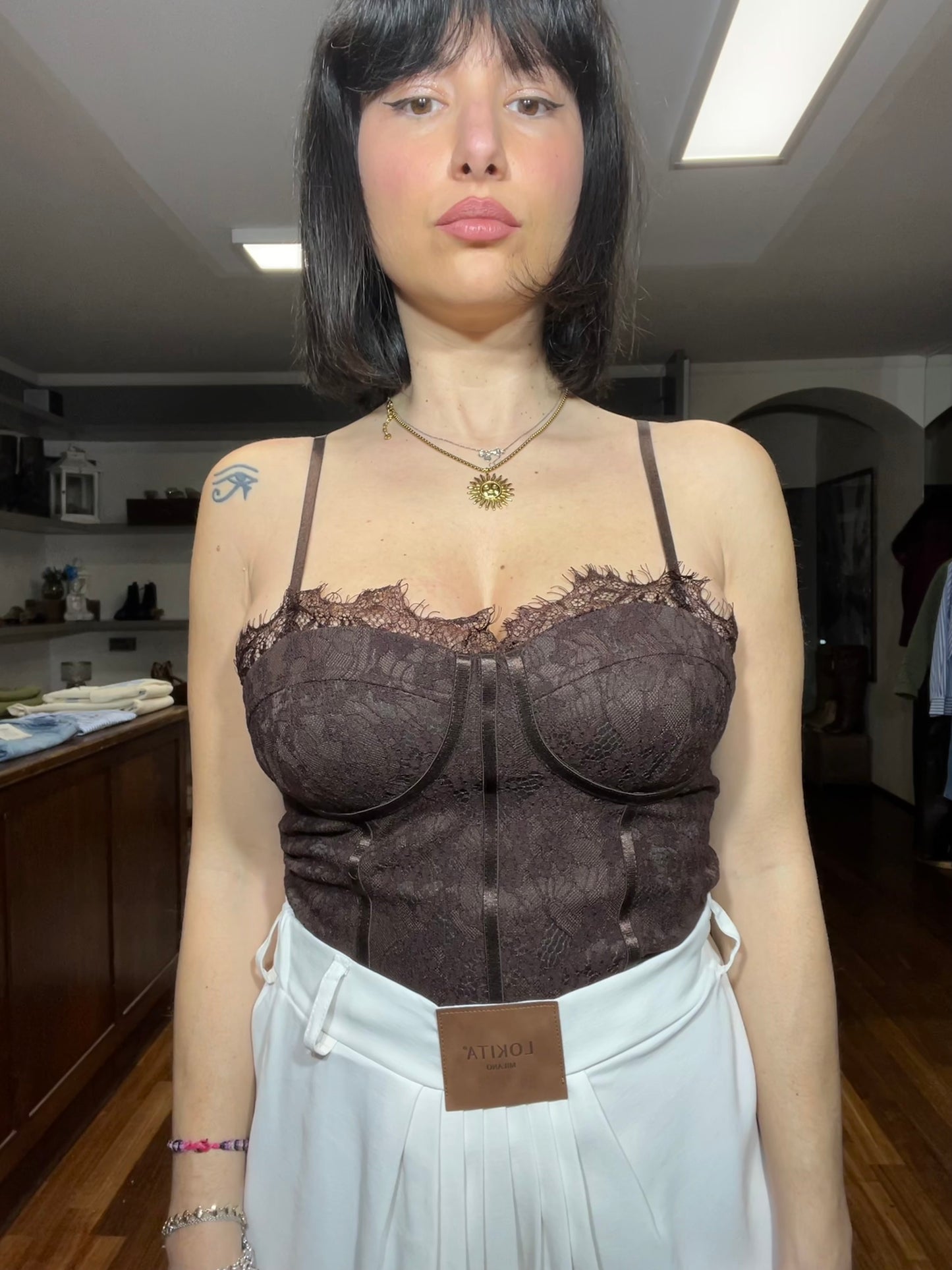Lokita- top corsetto in pizzo - Galleria 77