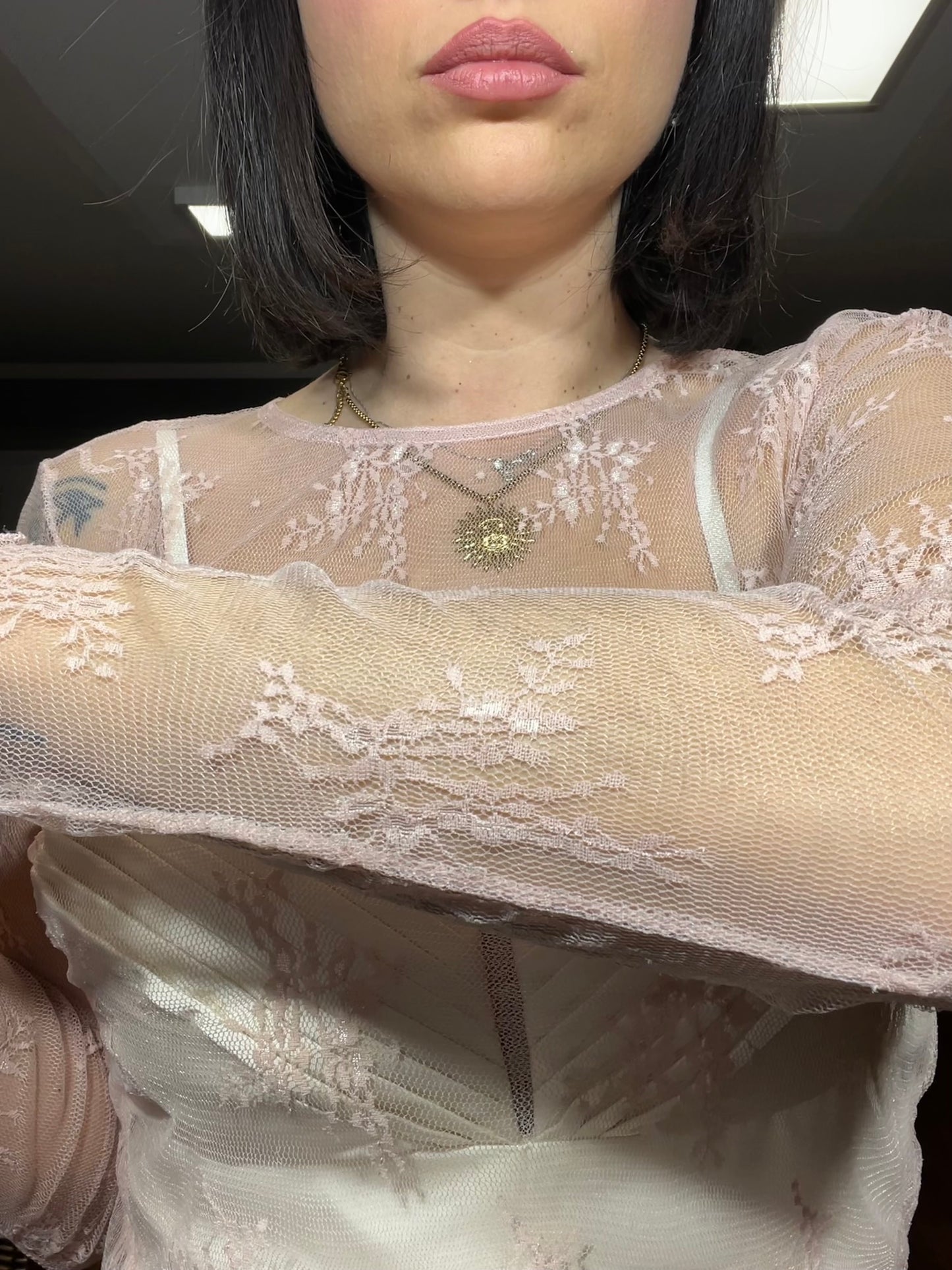 Lokita-top in pizzo trasparente - Galleria 77