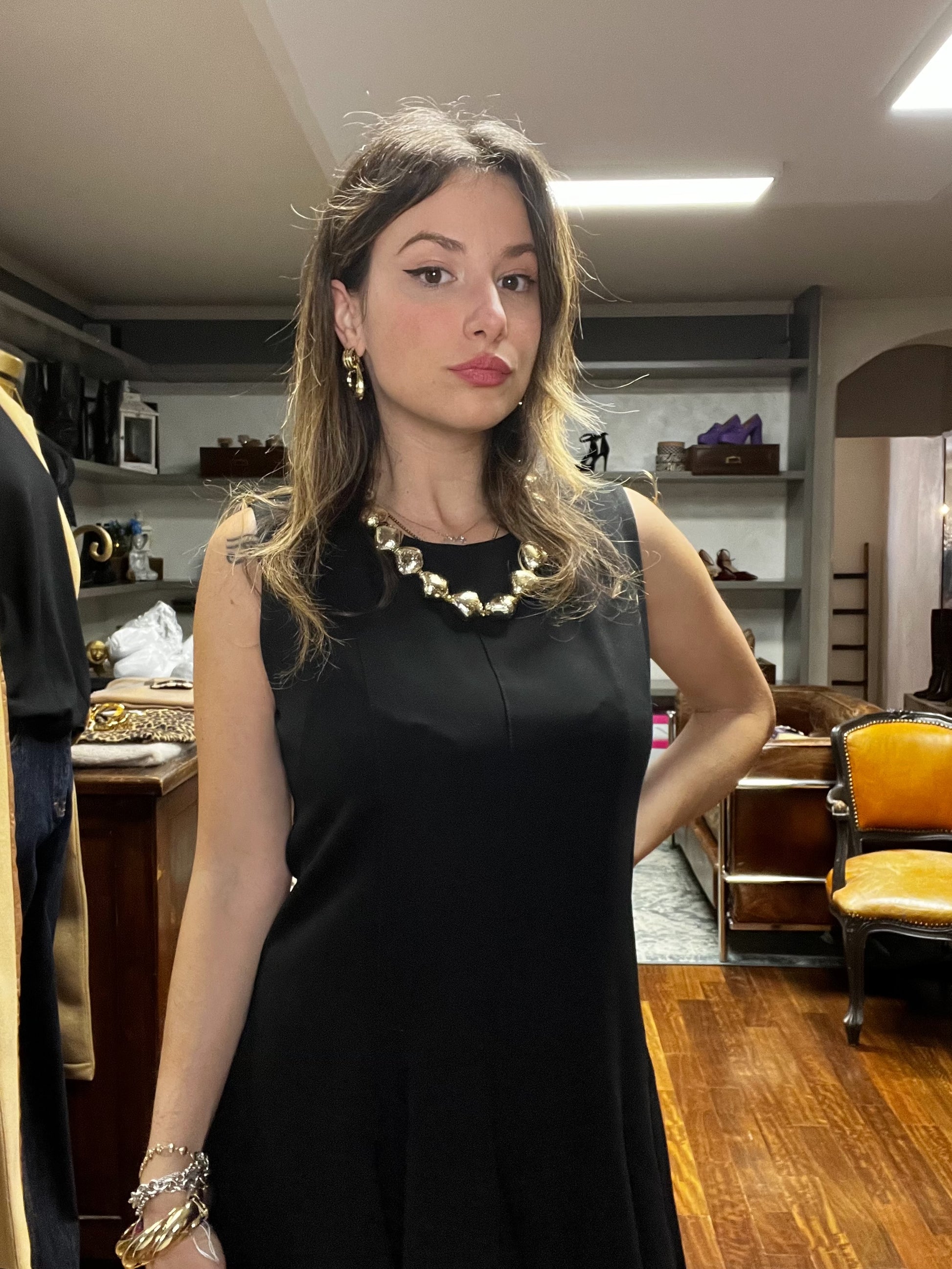 Abito svasato effetto lana - Lokita - Galleria 77