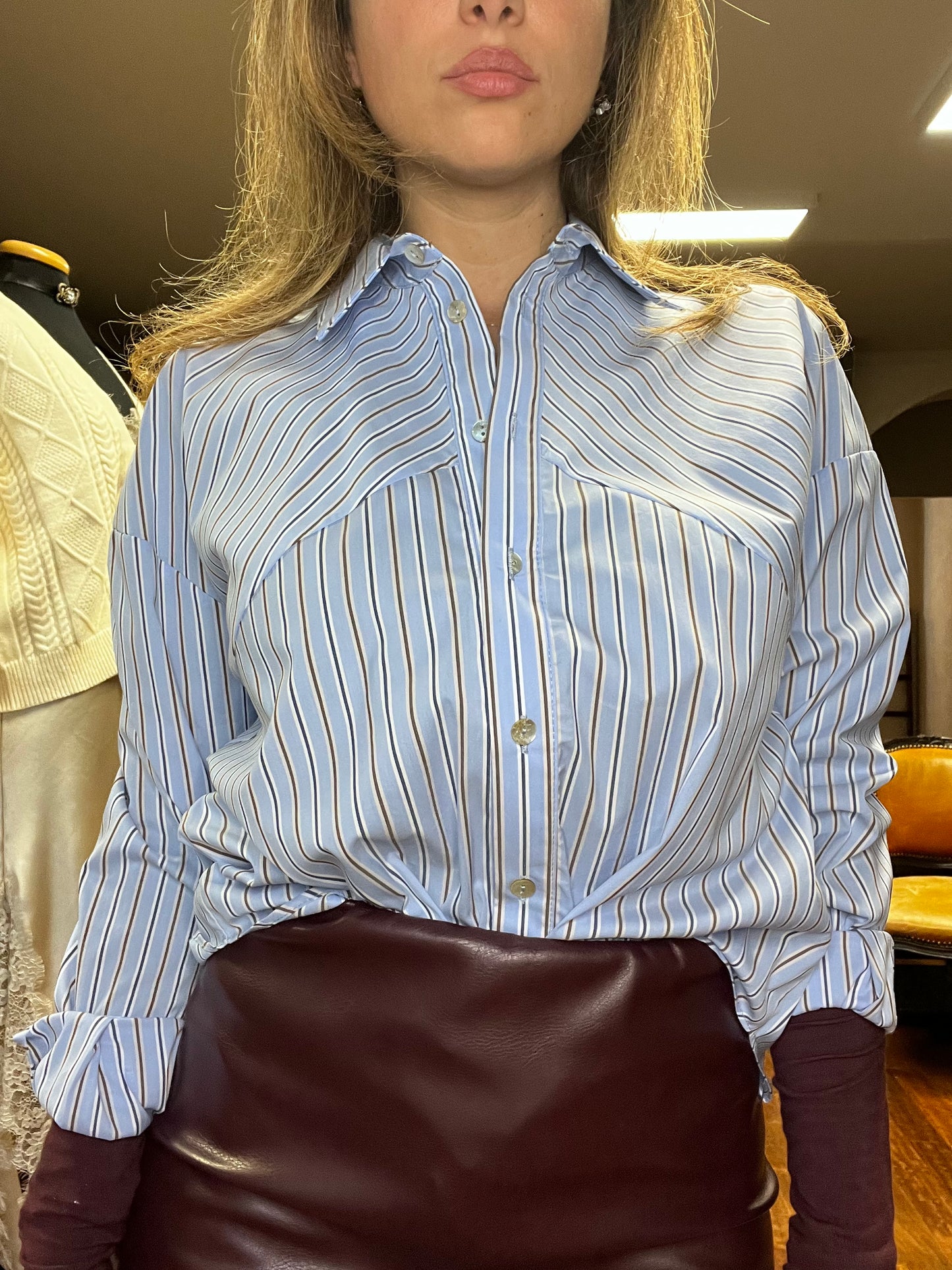 Lokita- camicia over righe