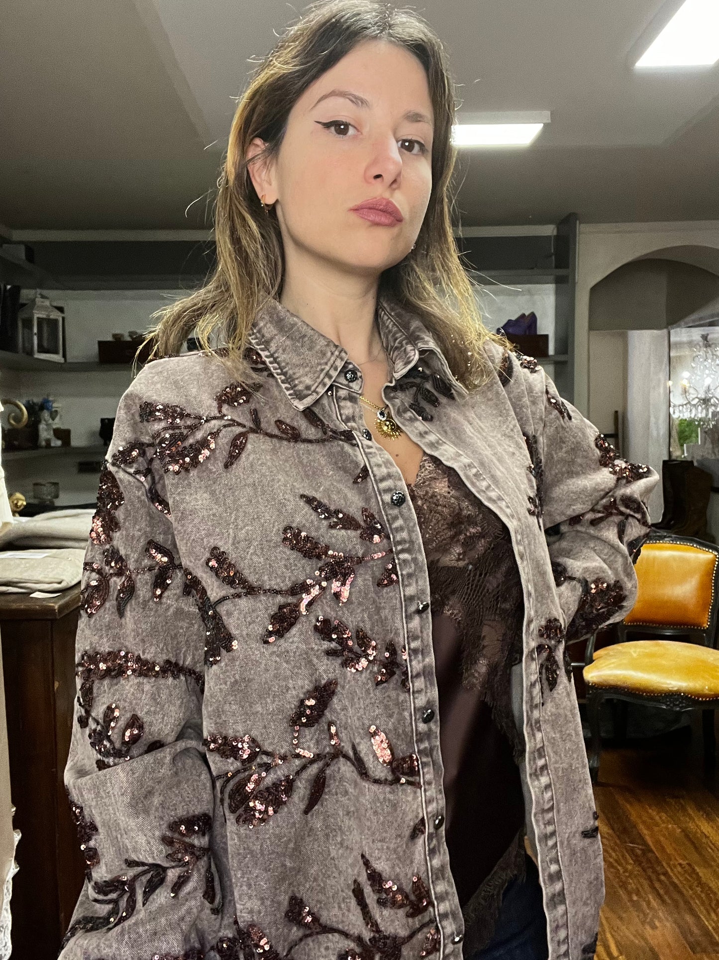 Sparkling denim jacket