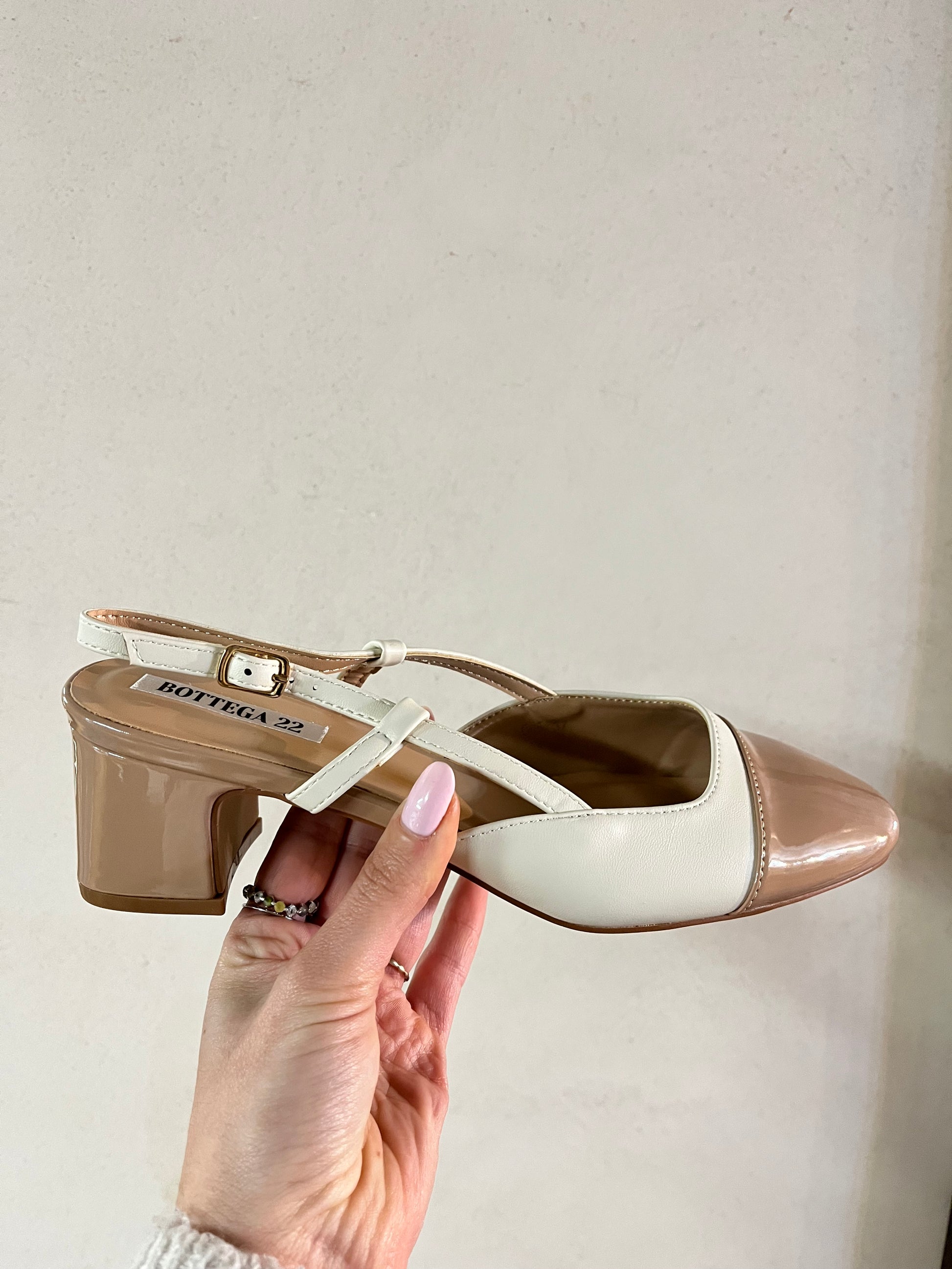 Slingback punta bicolore - Galleria 77